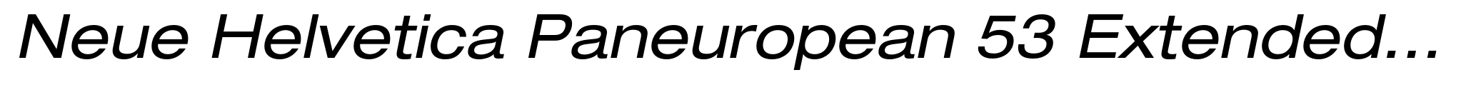 Neue Helvetica Paneuropean 53 Extended Oblique image